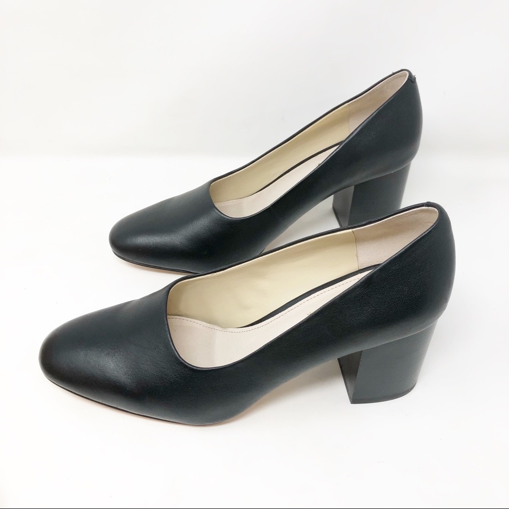 Louise Et Cie Jianna stacked heel leather pumps - Picture 3 of 6